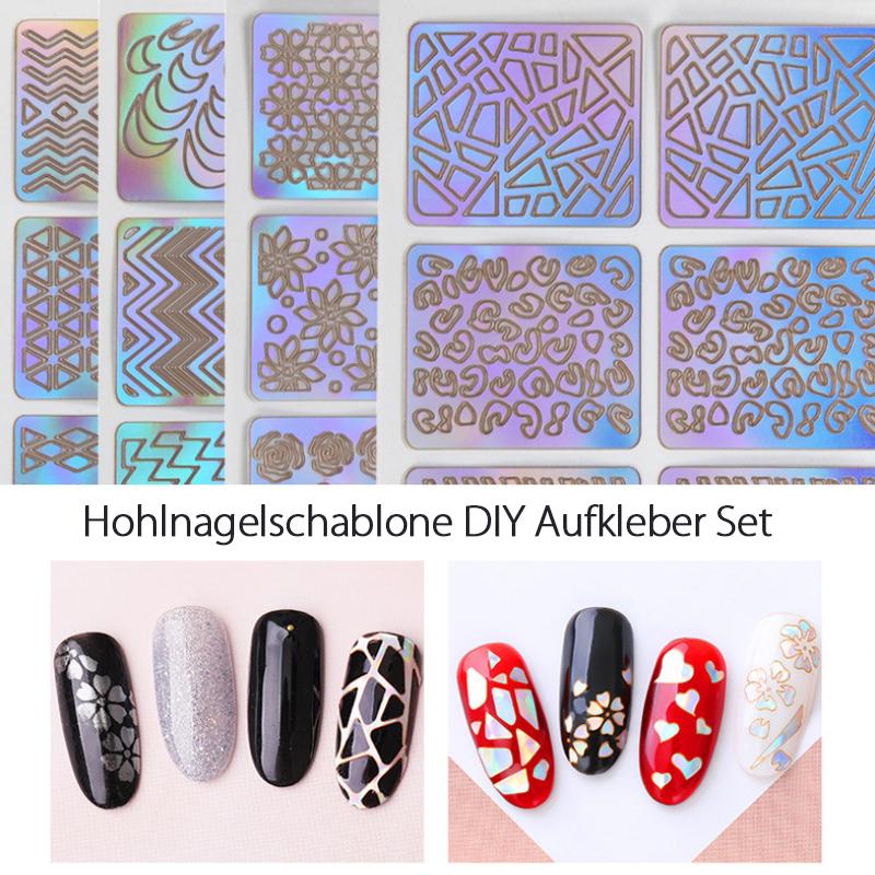 Hohlnagelschablonen DIY Aufkleber Satz