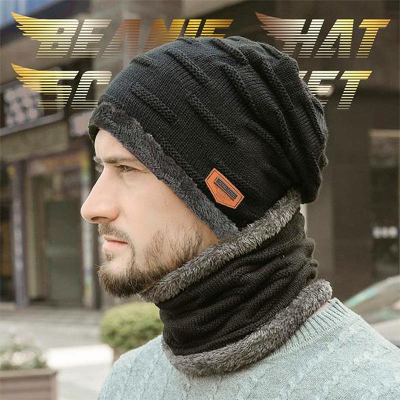 Warme Strickmütze mit Schal(Damen und Herren)