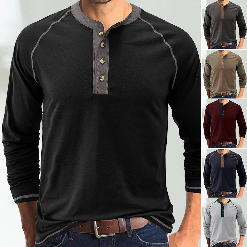 Rundhals-T-Shirt mit langen Ärmeln für Herren