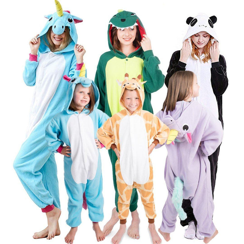 Tier Cartoon warme Kapuzenpyjamas