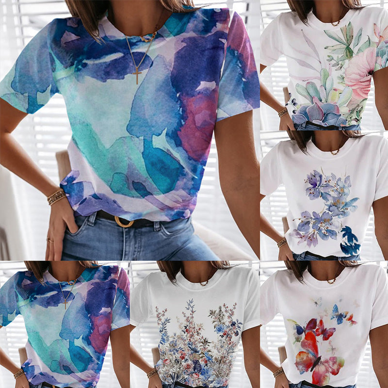 Lässiges Lockeres Kurzärmeliges T-shirt Für Damen