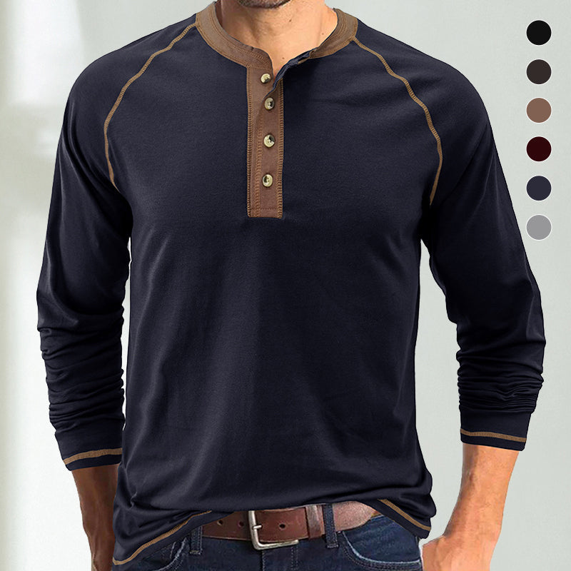 Rundhals-T-Shirt mit langen Ärmeln für Herren
