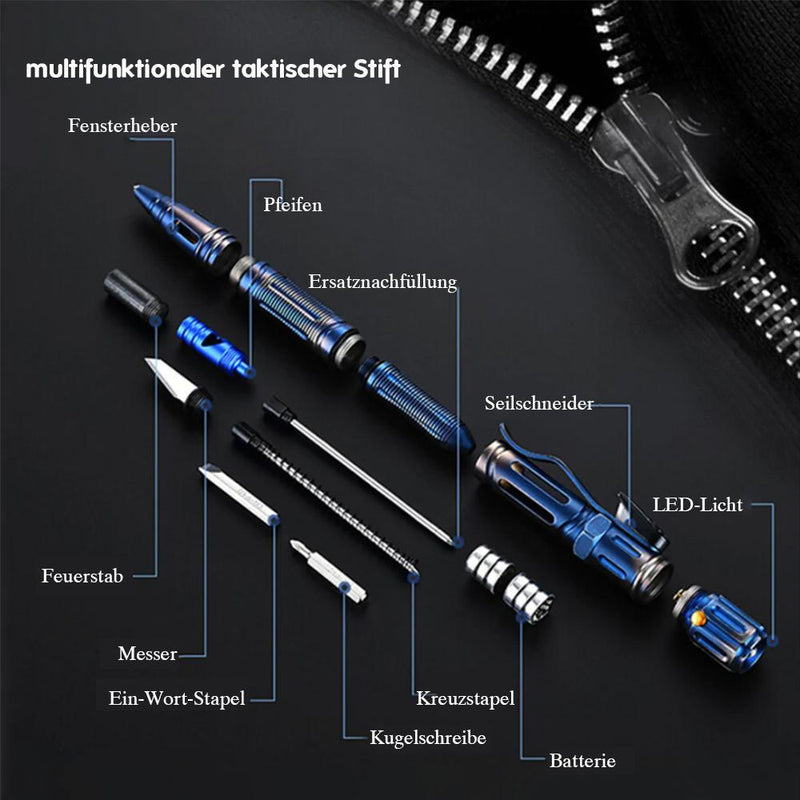 Multifunktionalem Überlebenswerkzeug, mit LED-Licht, Notfall und Campingausrüstung