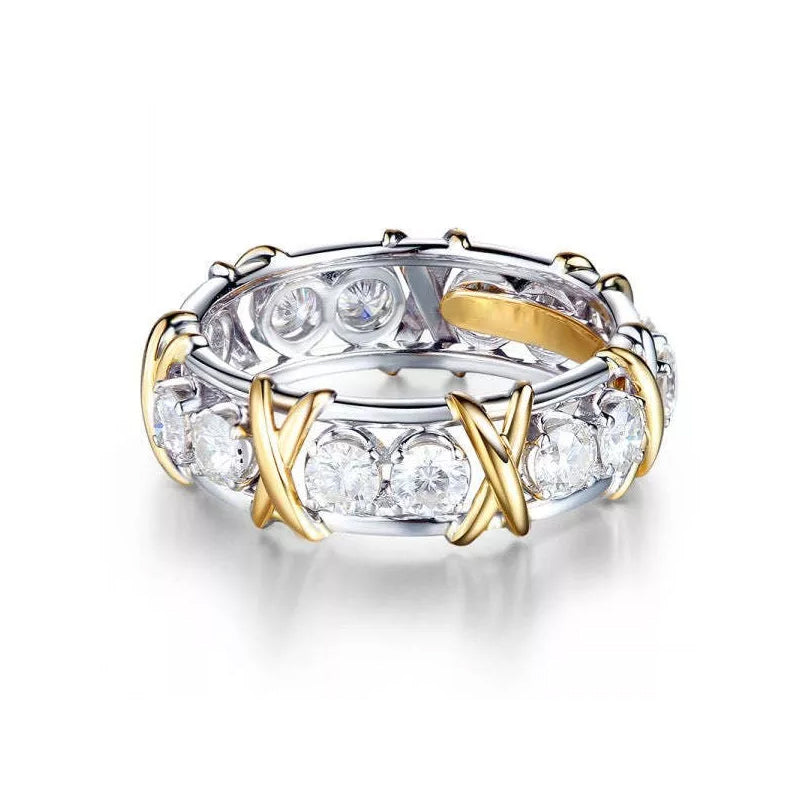 Eleganter Kreuz-Diamantring