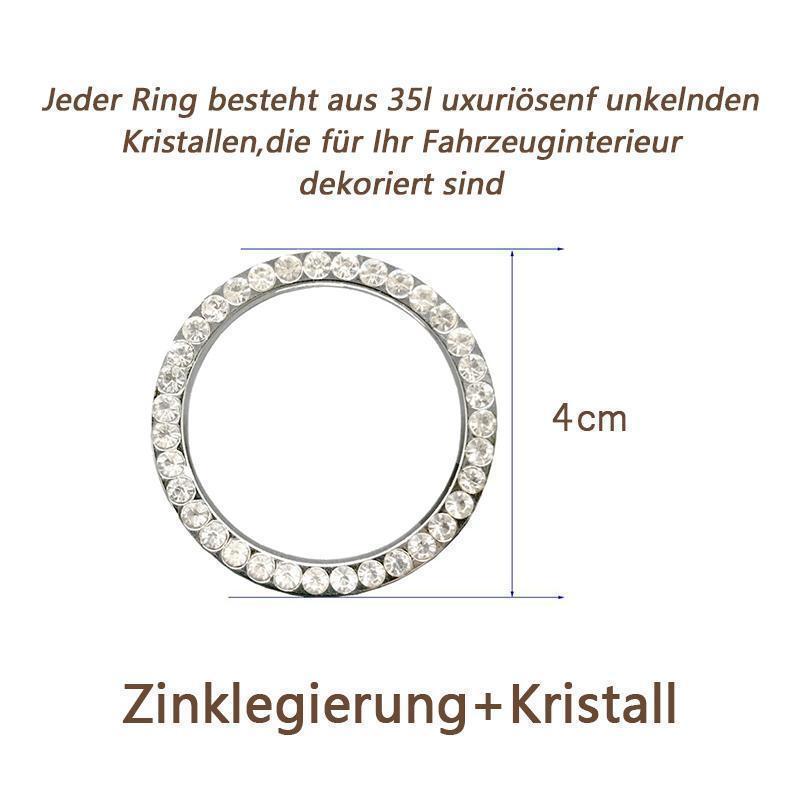 Kristall Ring Auto Zündung Knopf Dekoration, 2 Pcs