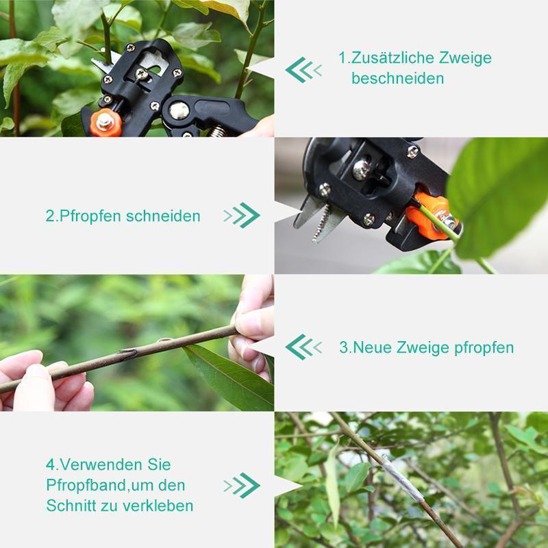 Gartenschere Veredelungsschere Set mit 2 Ersatzmesser