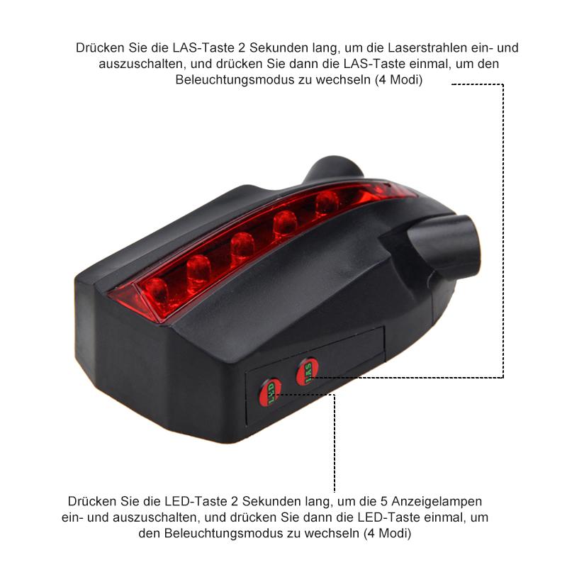 Fahrrad Laser Projektionsrücklicht