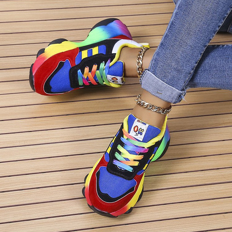Lässige Schillernde Turnschuhe für Damen in Kontrastfarbe