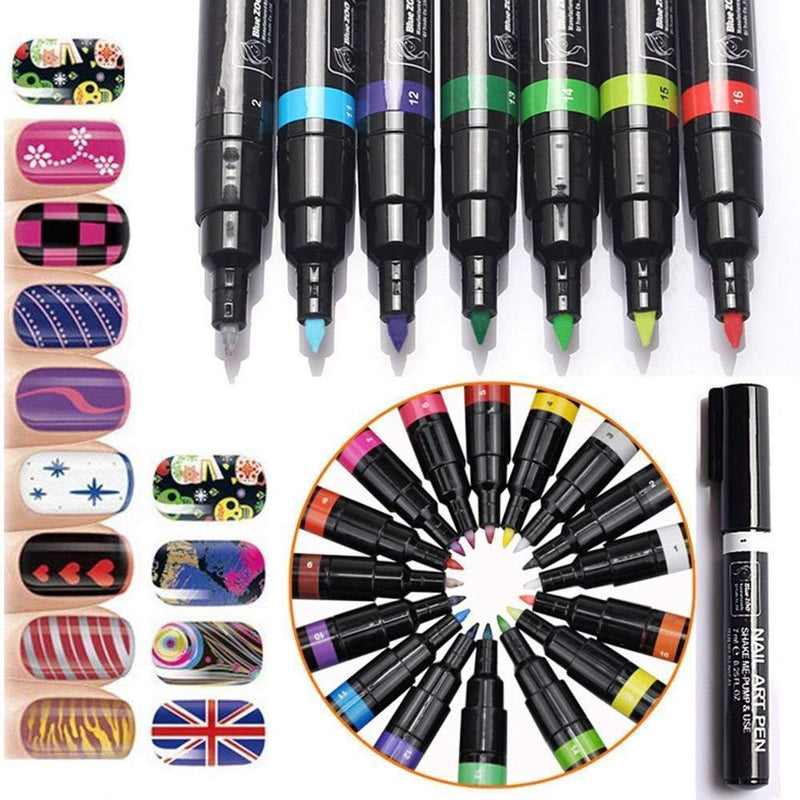 Bequee DIY 3D Nagel Stift, 16 Farben ein Set