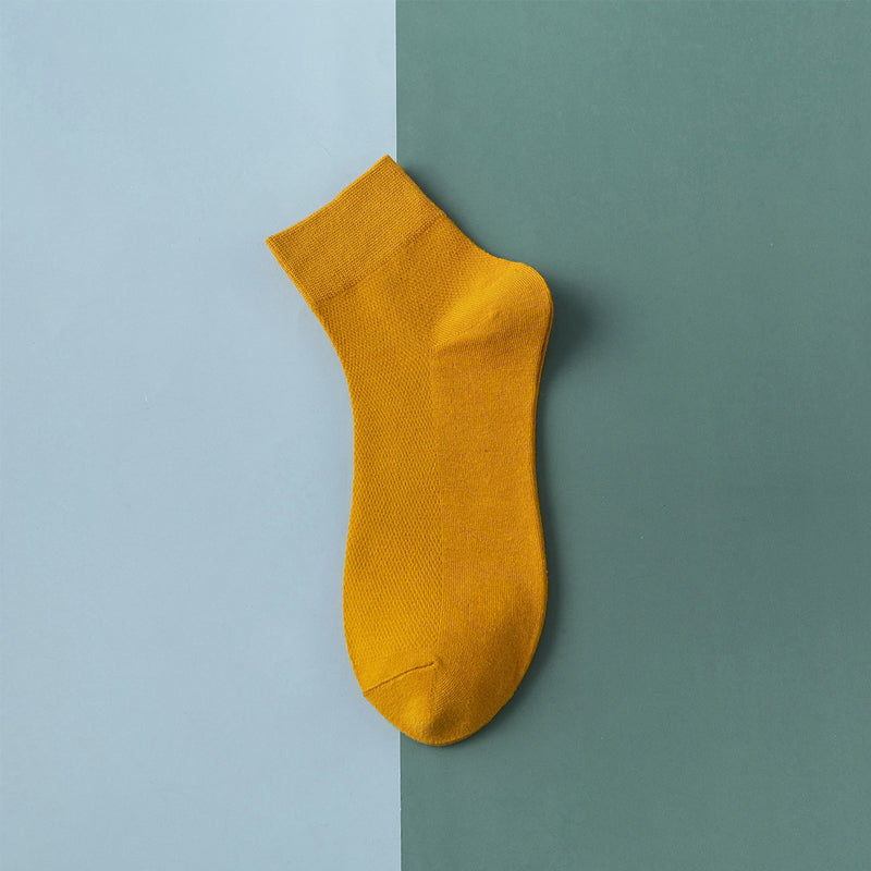 Einfarbige Dünne Atmungsaktive Baumwollsocken