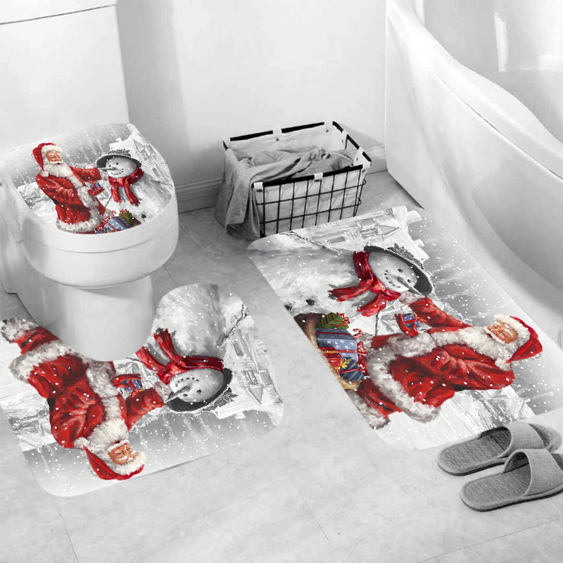 Weihnachtsmann bedruckter Duschvorhang