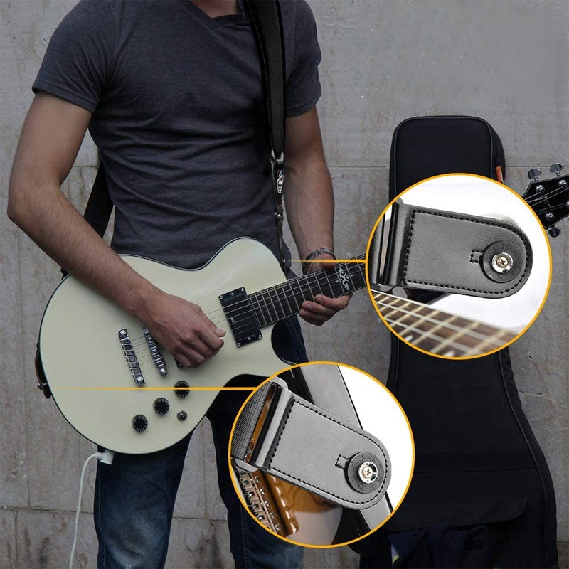 Elastischer breiter schwarzer Gitarrengurt