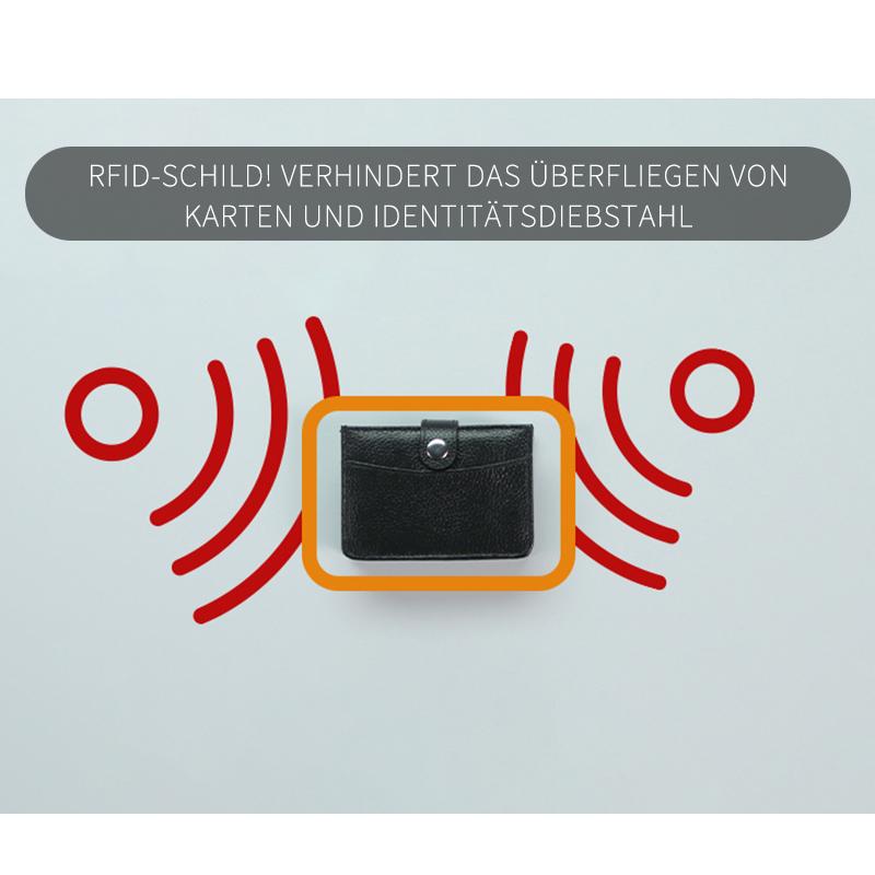 Erstaunliche vertikale Geldbörse mit einfachem Zugriff und RFID-Blockierung