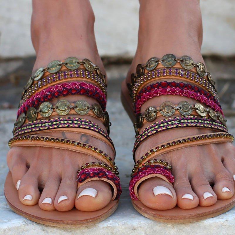 Griechischer Stil Boho-Sandalen