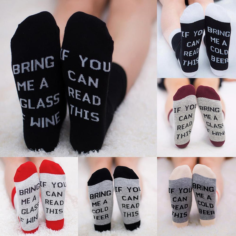 Schöne Brief gestickte Socken, 2 Paare