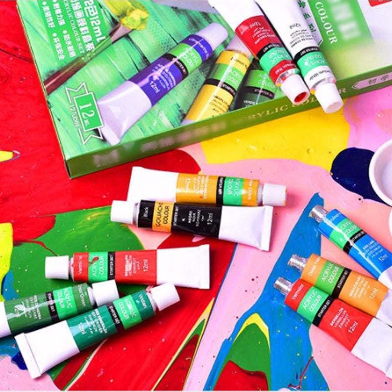 12 Farbiges Acrylfarbenset für Kinder