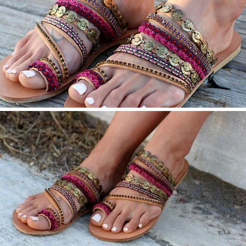 Griechischer Stil Boho-Sandalen
