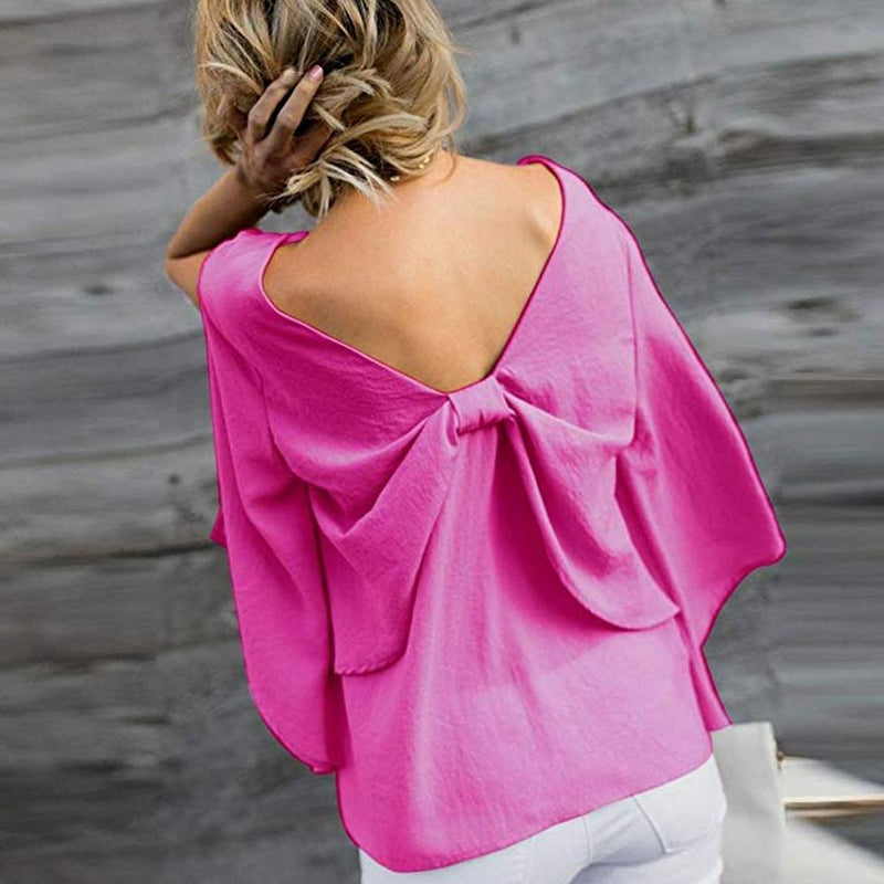Damen graziöses Schleife T- Shirt