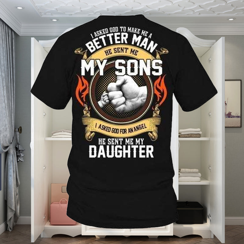 Sommer-T-Shirt Mit Rückendruck