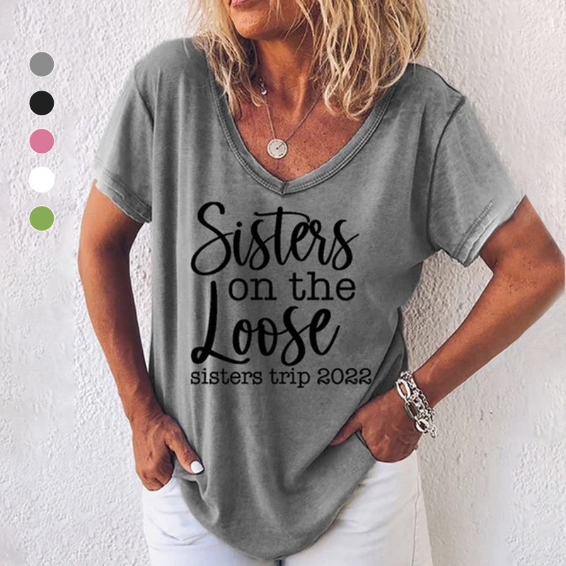 Damen T-Shirt Mit Englischem Druck