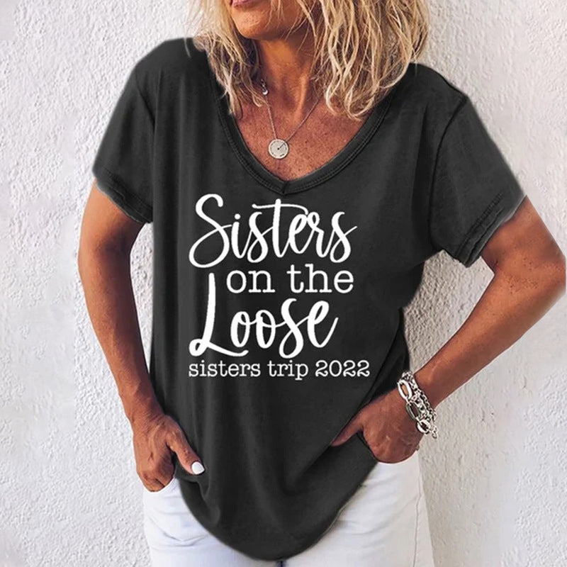 Damen T-Shirt Mit Englischem Druck