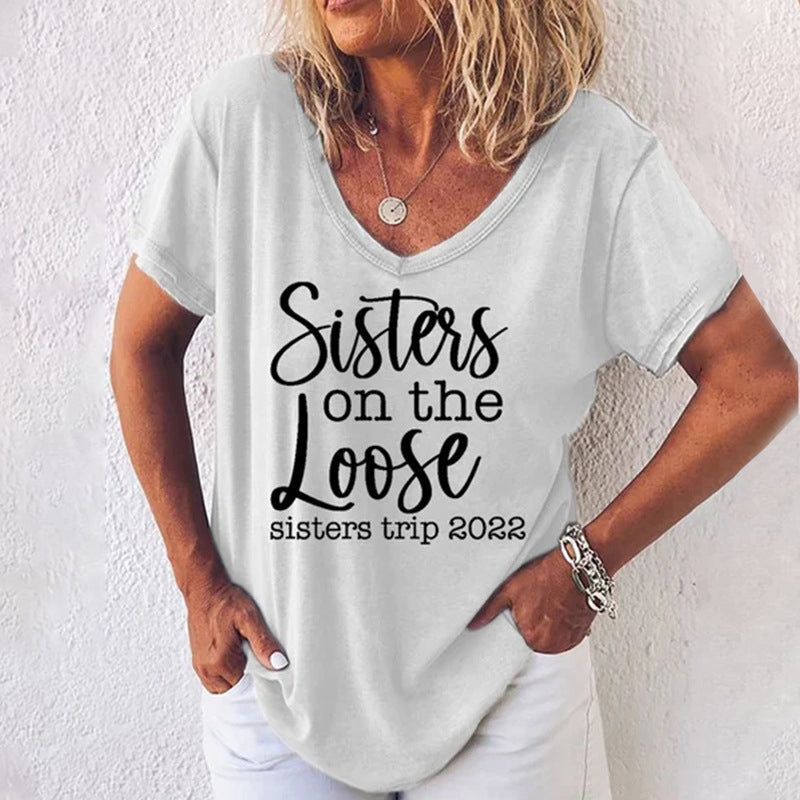 Damen T-Shirt Mit Englischem Druck