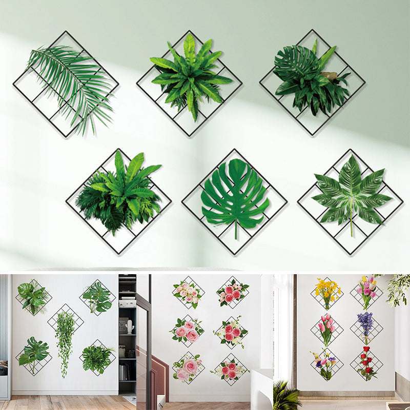 3D-Wandaufkleber mit grünen Pflanzen