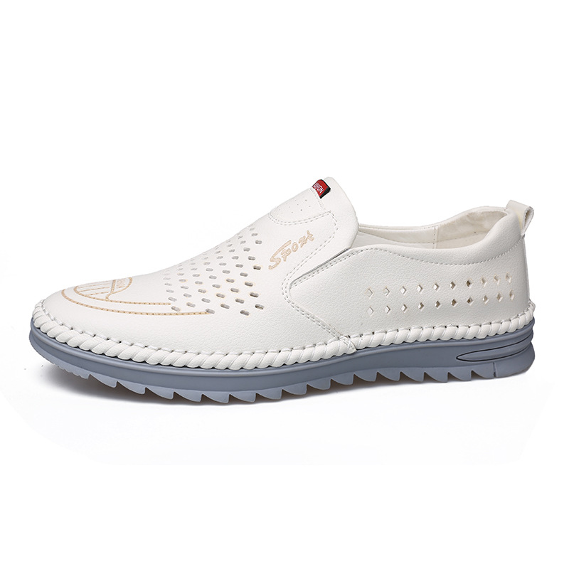 Handgenähte atmungsaktive Lederschuhe mit weicher Oberfläche und Sehnensohle