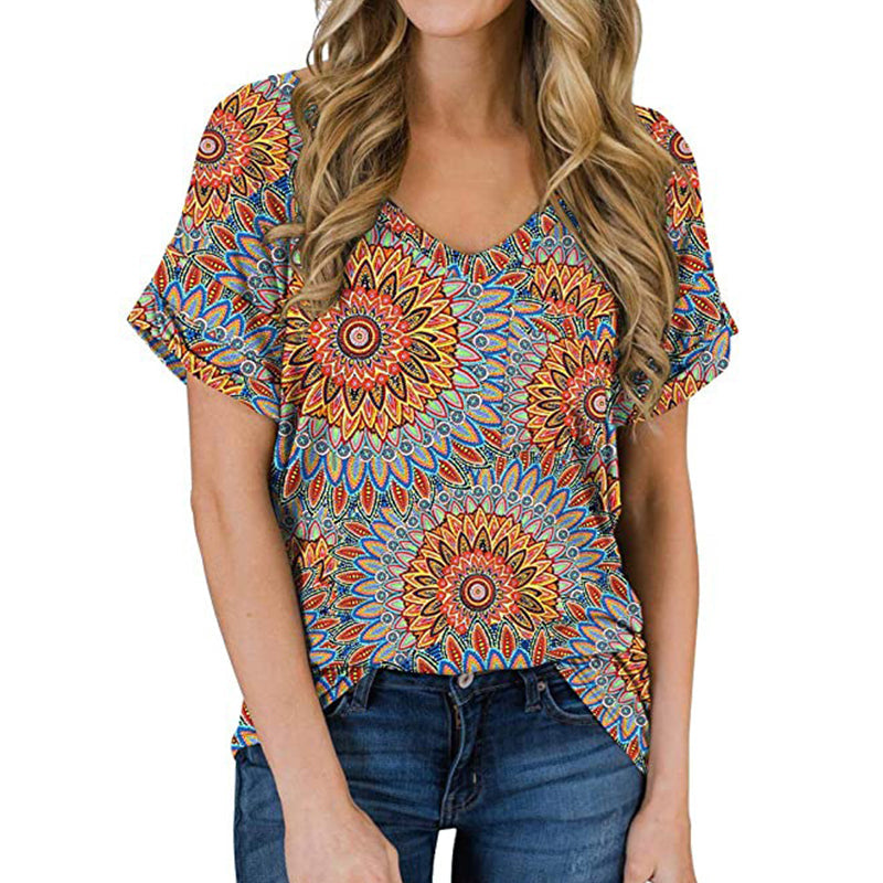 Lässiges Sommer-T-Shirt Mit V-Ausschnitt Und Tasche
