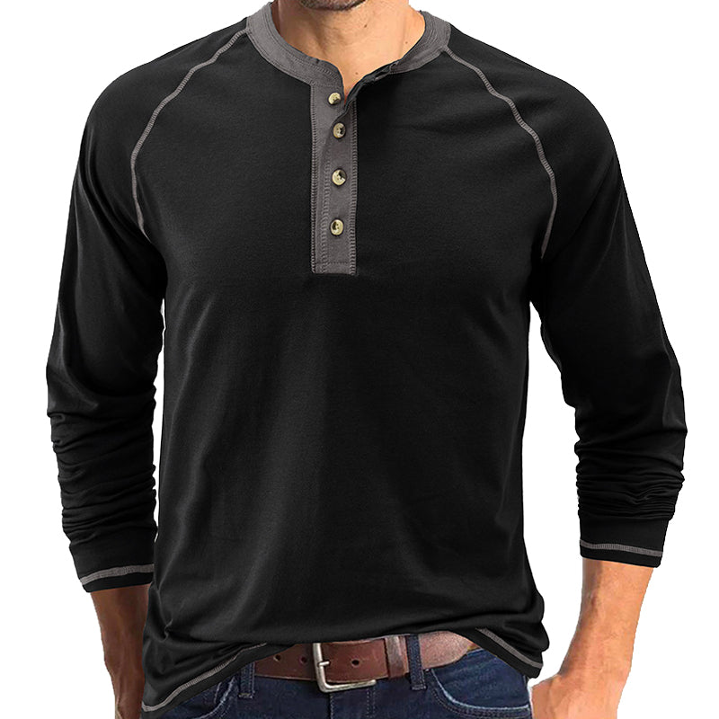 Rundhals-T-Shirt mit langen Ärmeln für Herren