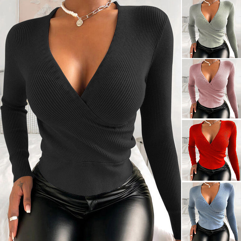 Sexy Pullover mit V-Ausschnitt